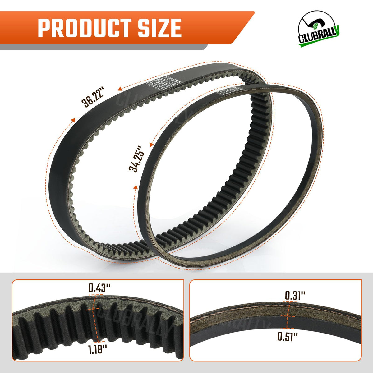 CLUBRALLY belt kit packaging ready for installation and replacement.
