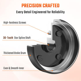 CLUBRALLY brake drum with 30‑tooth star spline for reliable engagement