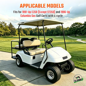 ClubRally EZGO rear drum assembly, compatible with 4-cycle carts, two-piece kit.