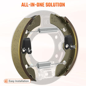 ClubRally brake shoes kit contents with four shoes and spring kit.
