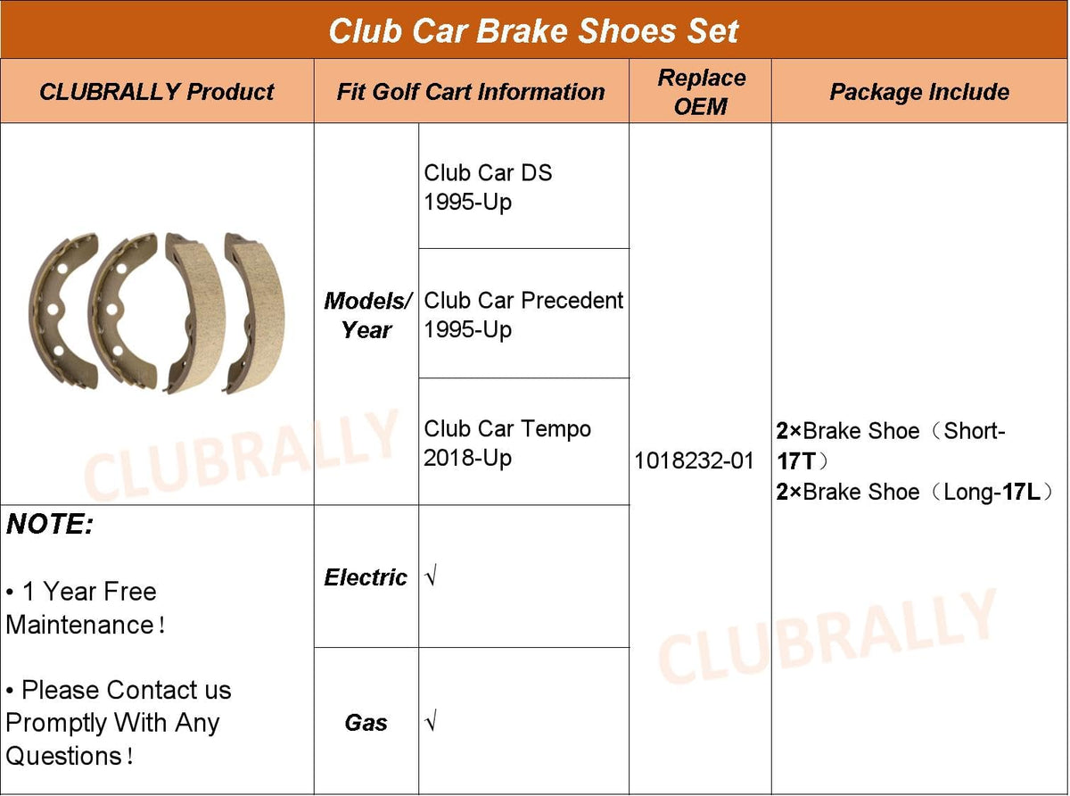 Quality overview image of CLUBRALLY brake shoes materials