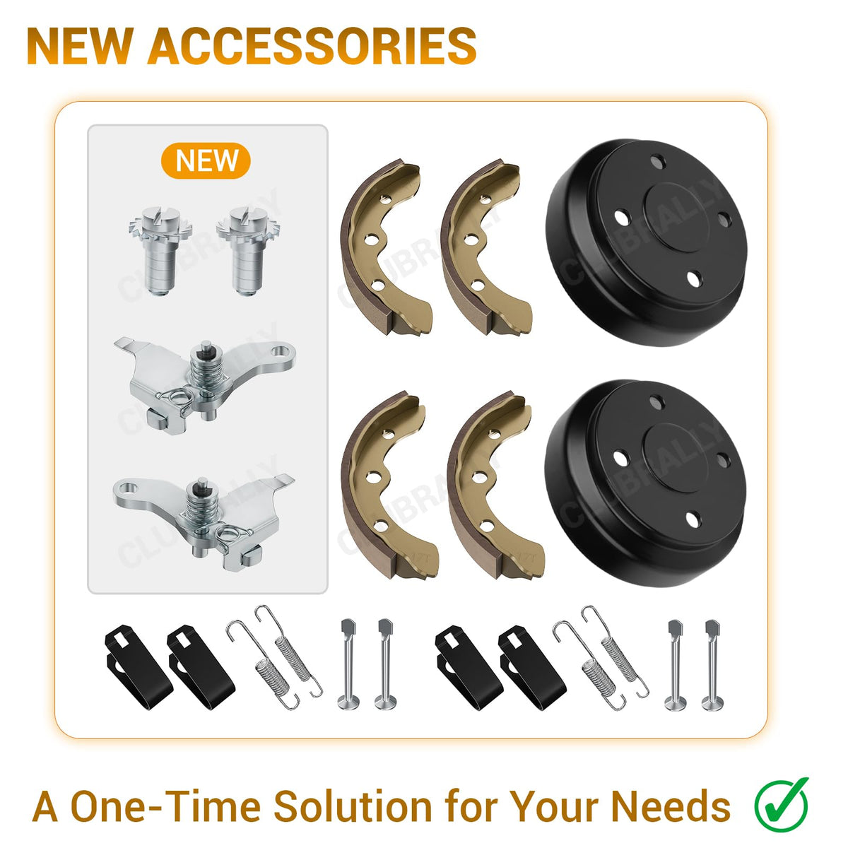 CLUBRALLY rear brake shoes set, consistent braking response.