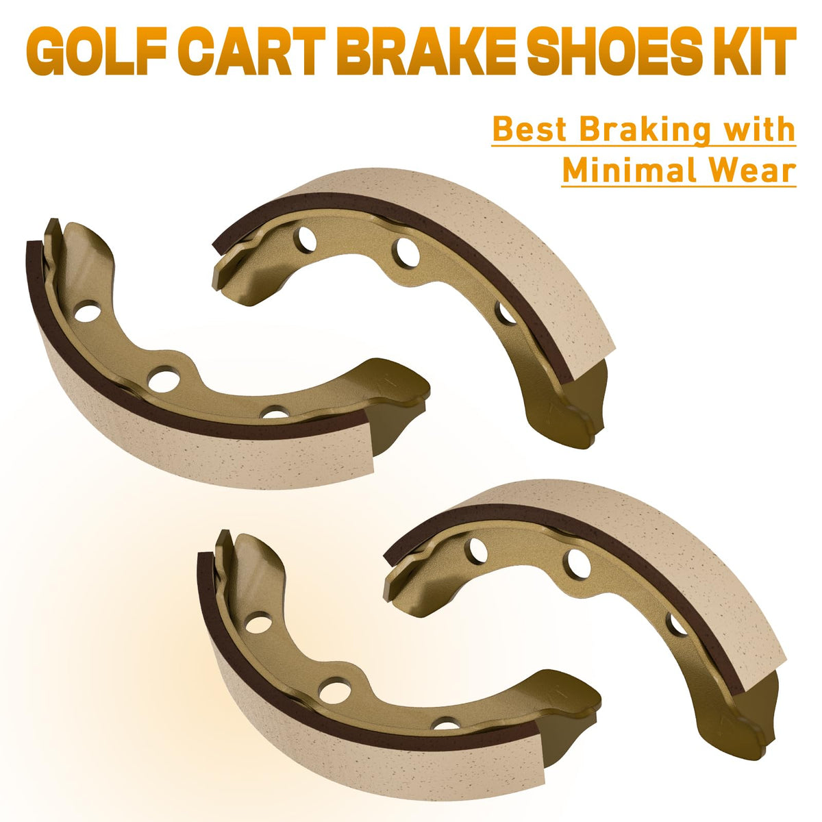 Close-up of CLUBRALLY brake shoes showing long 17l and short 17t components