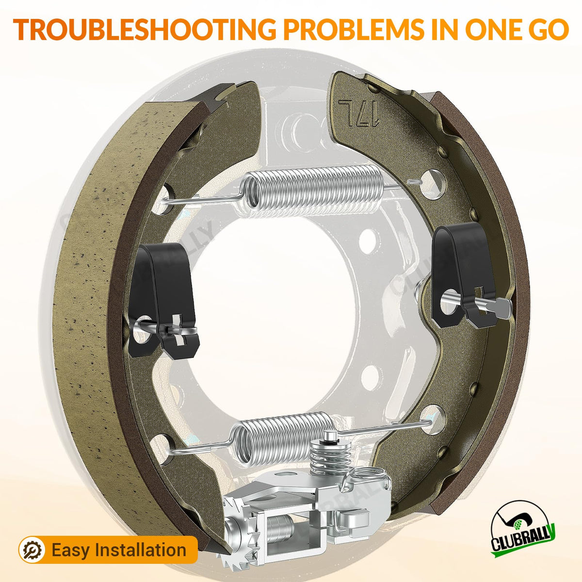 ClubRally brake shoes short 17T for fast, accurate braking control
