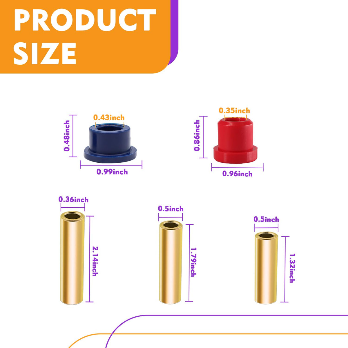 Outer bronze sleeve shown enhances rear suspension stability for smoother cornering.