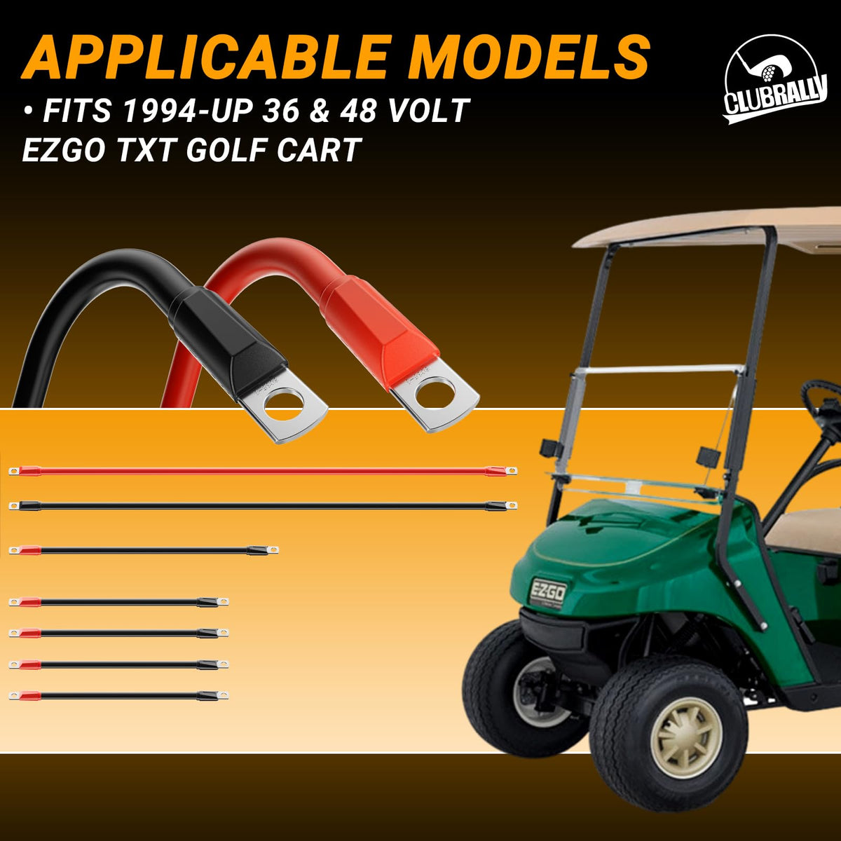 CLUBRALLY cables 6-foot lengths illustration showing flexibility