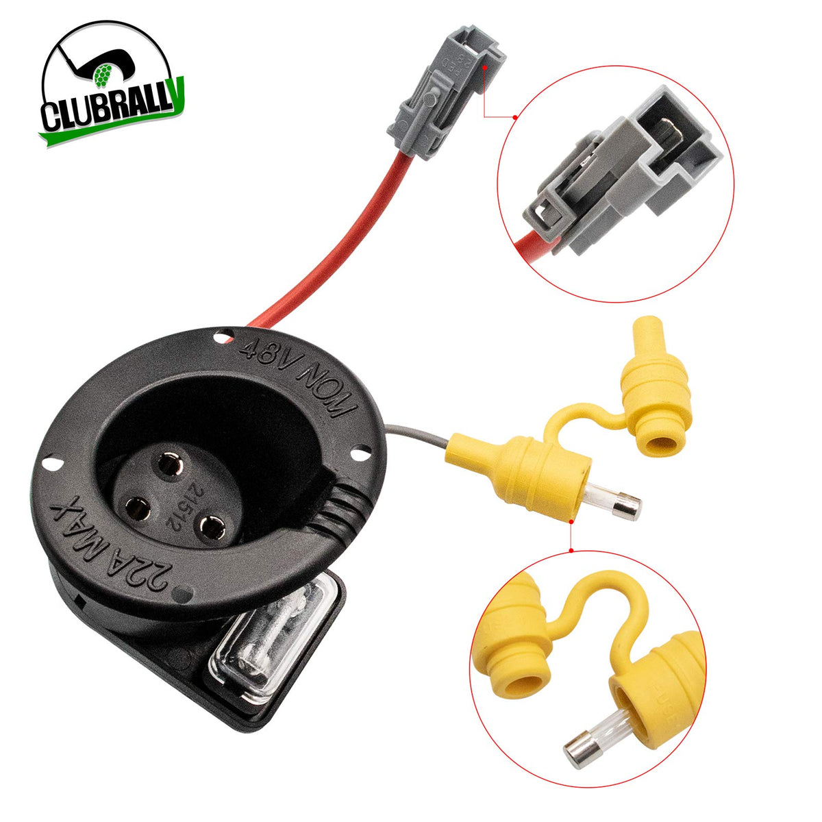 CLUBRALLY Carryall and Villager charger receptacle kit compatible with model range