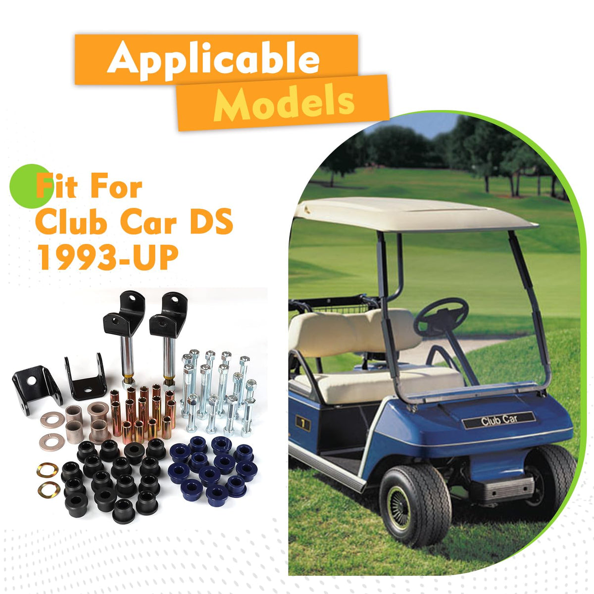 All-in-one assembly hardware reduces trips to the parts store.