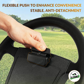 CLUBRALLY Club Car DS steering wheel ergonomic design improves comfortable steering control.