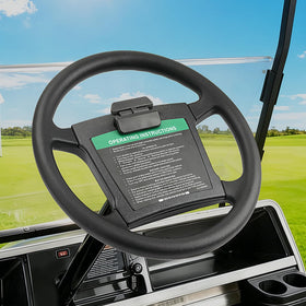 CLUBRALLY steering wheel front view shows factory-style fit for Club Car DS, easy replacement