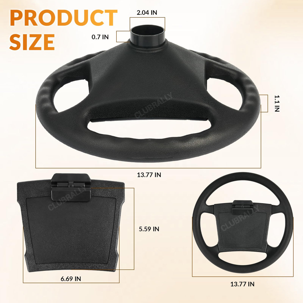 CLUBRALLY Club Car DS steering wheel OEM 1016156/1016219 compatible design.
