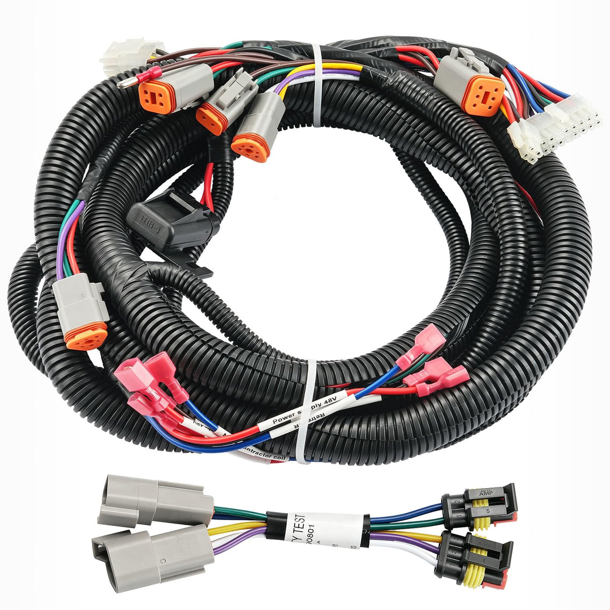 ClubRally Club Car Precedent wiring harness closeup showing durable copper core wiring