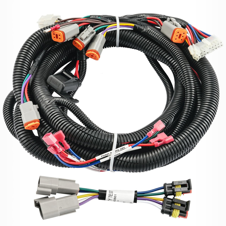 ClubRally Club Car Precedent wiring harness closeup showing durable copper core wiring