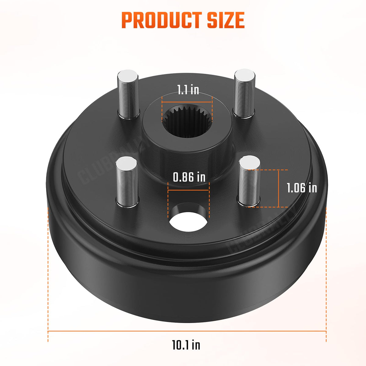 ClubRally Columbia brake drum for 1996-up carts, two-piece set for durable performance.