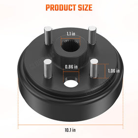 ClubRally Columbia brake drum for 1996-up carts, two-piece set for durable performance.