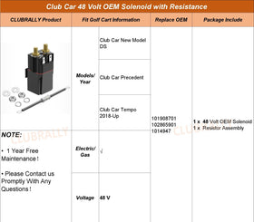 CLUBRALLY compatibility guide showing fit for Club Car DS, Precedent, Tempo