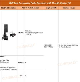 CLUBRALLY compatible with 2010+ Club Car Precedent Tempo Onward models