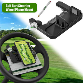 Custom ball marker magnet adds personalized style on cart.