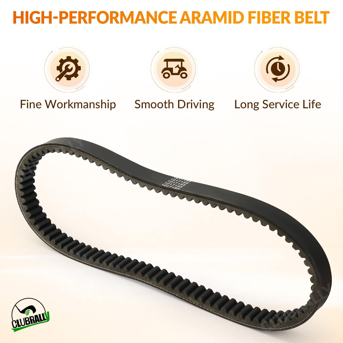 CLUBRALLY drive belt for Carryall and Precedent engines ensures consistent power.