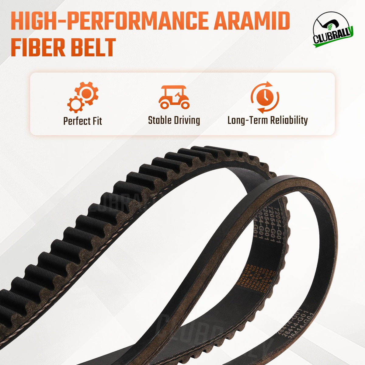 ClubRally drive belt EZGO TXT compatibility; ensures smooth operation.