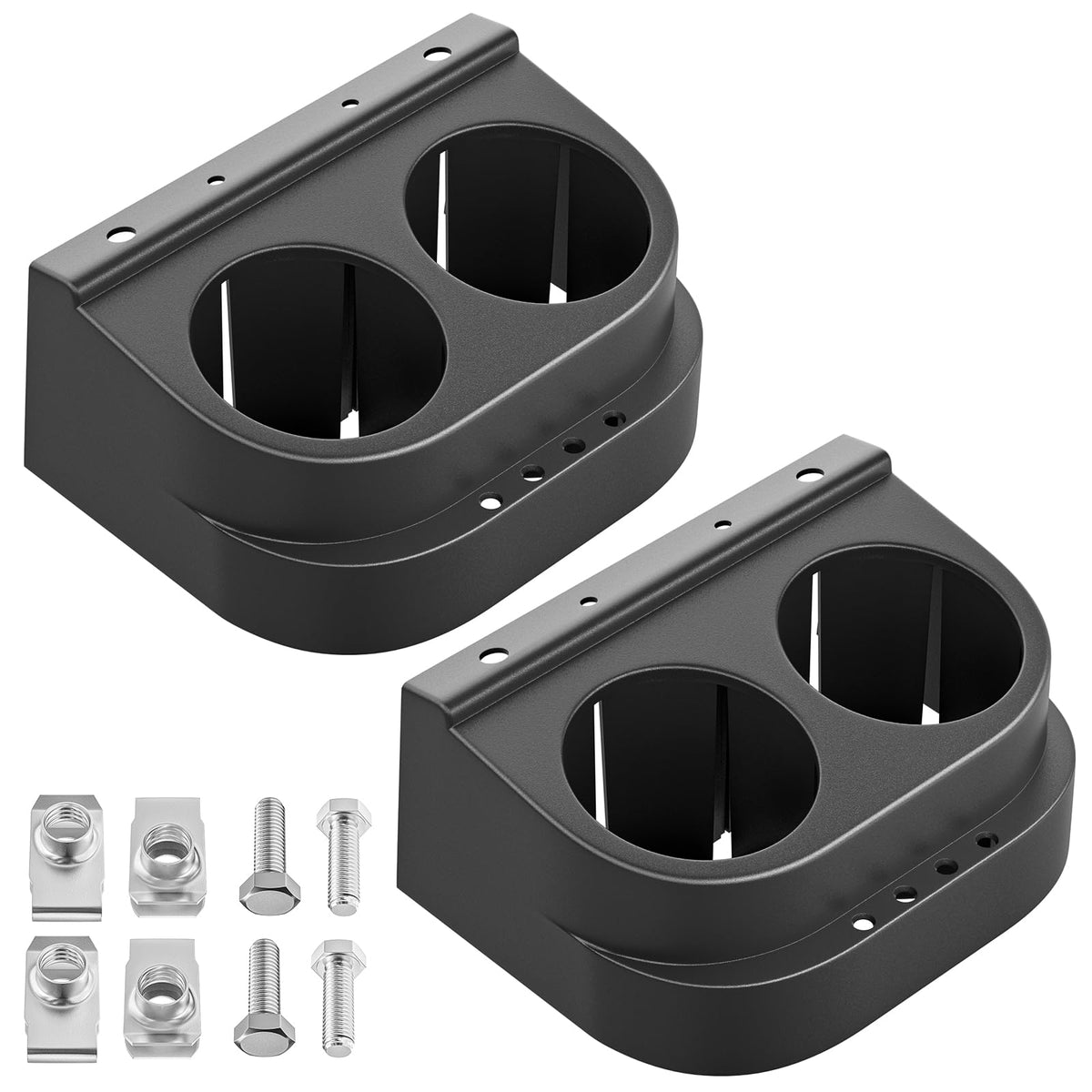 ClubRALLY DS dual cup holder kit front view enables easy beverage access.