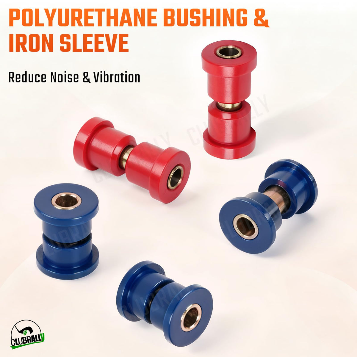 ClubRALLY DS polyurethane bushings and sleeves deliver durable performance.