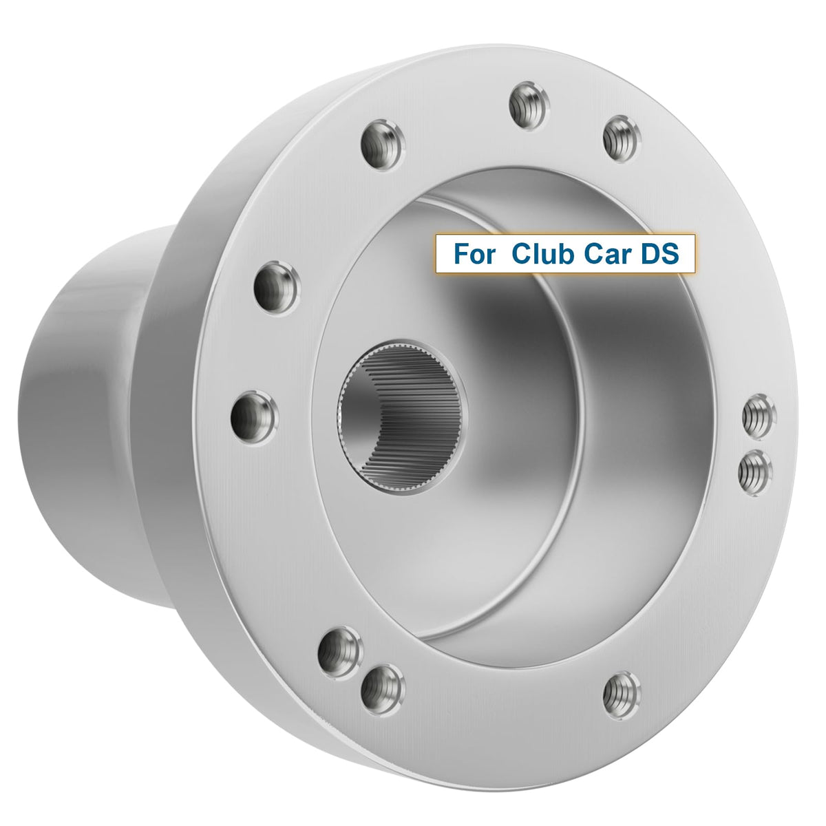 CLUBRALLY DS steering wheel adapter in silver for 5-6 hole hubs, durable upgrade.