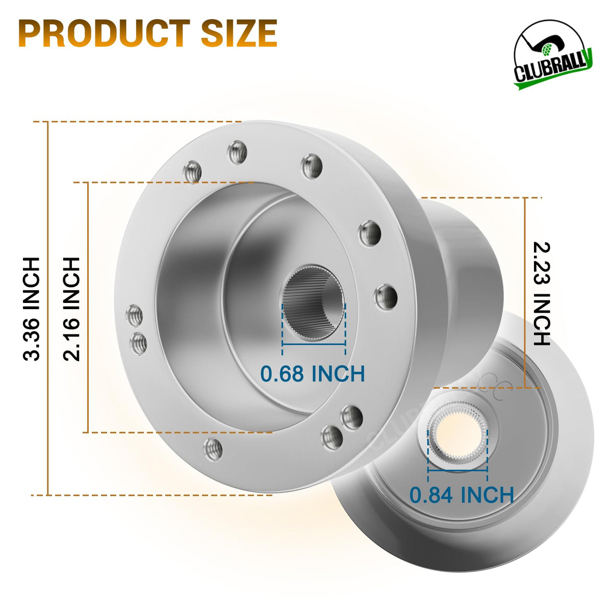 Easy installation in minutes with Club Car DS wheels and CLUBRALLY adapter.