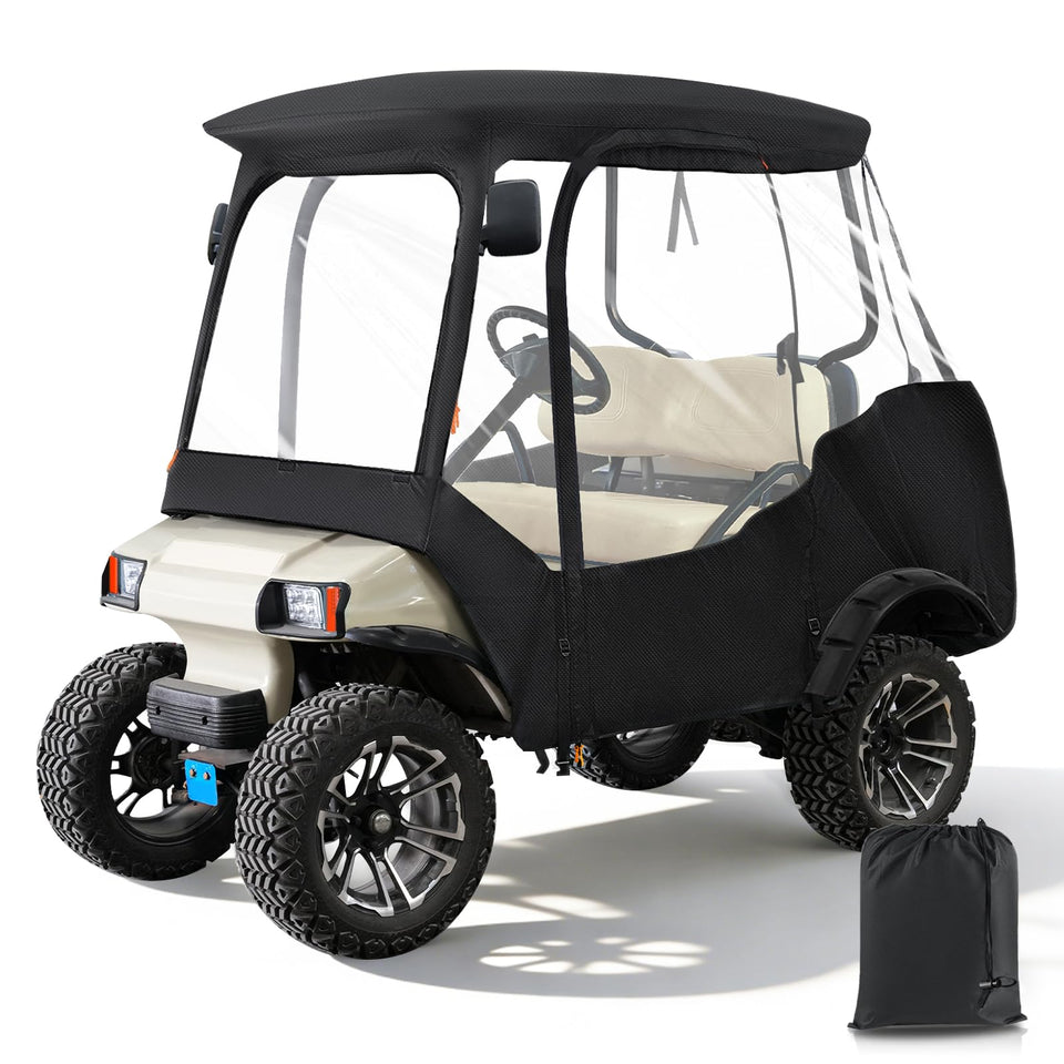 CLUBRALLY ds-4seater enclosure front view with clear windows for all-weather visibility