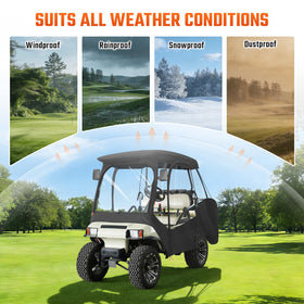 CLUBRALLY ds-4seater enclosure side view showing waterproof 600D fabric