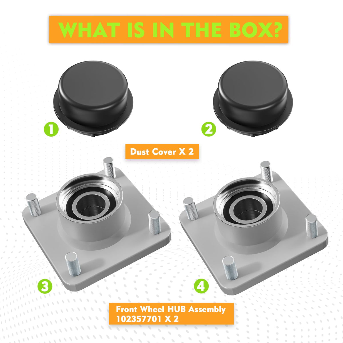 Durable CLUBRALLY hub components for Club Car DS/Precedent