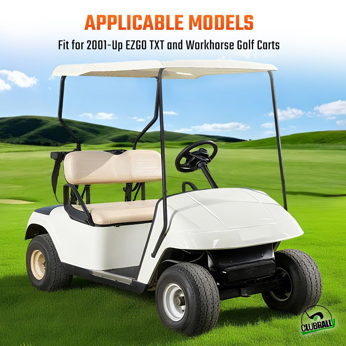 CLUBRALLY easy-install guidance for 2001-UP EZGO TXT and Workhorse carts.
