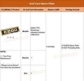 CLUBRALLY EZGO compatibility covers Workhorse and industrial vehicles