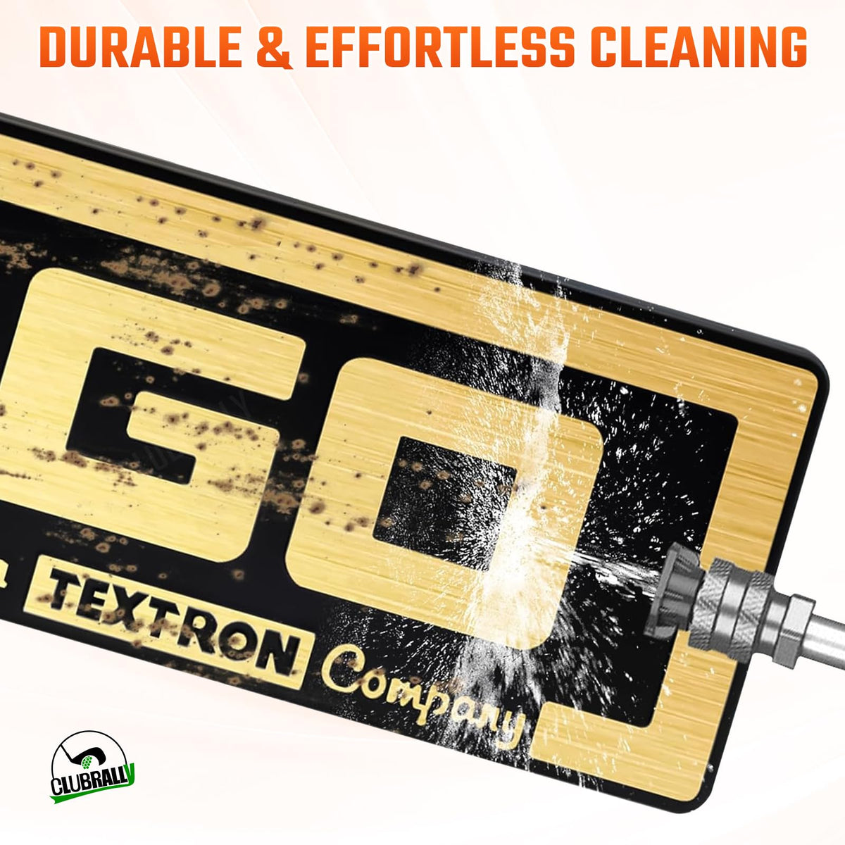 CLUBRALLY EZGO 3D gold logo emblem enhances cart authenticity and curb appeal