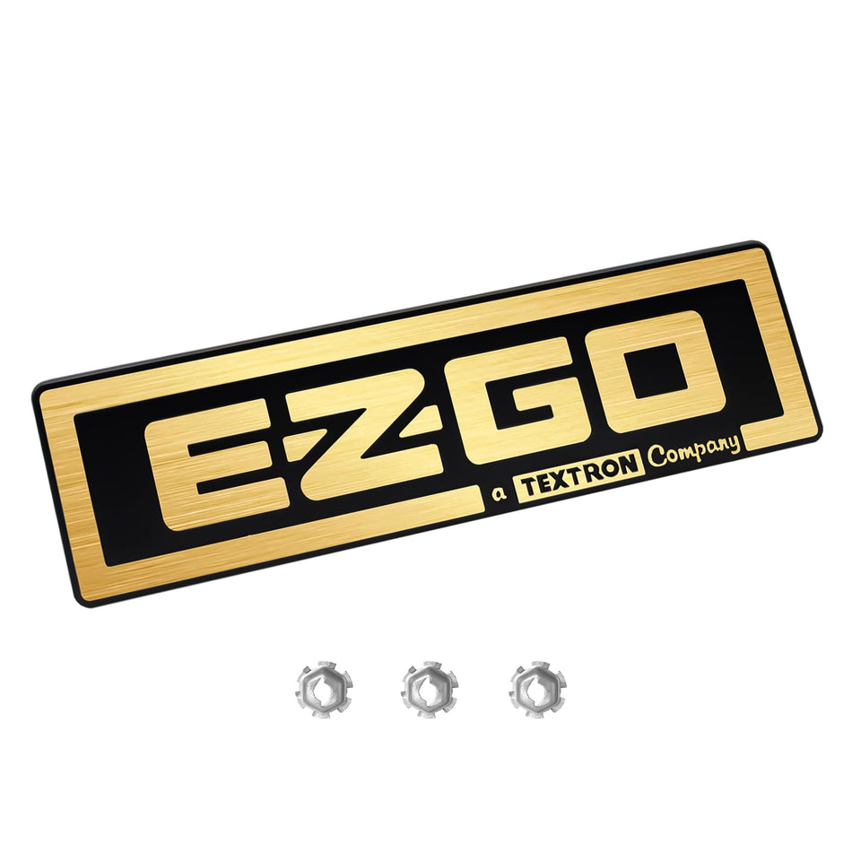 CLUBRALLY EZGO name plate front emblem with golden finish for 1994–2010 TXT