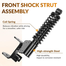 CLUBRALLY EZGO RXV front shock assembly shows dampening details for smoother handling