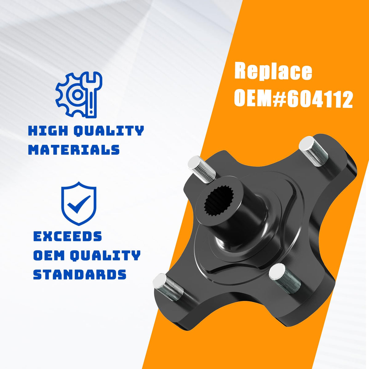 ClubRally EZGO RXV rear-axle hub assembly close-up showing sturdy construction