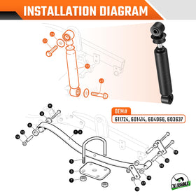 CLUBRALLY EZGO RXV rear shock assembly guide supports easy on-cart mounting