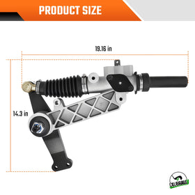 ClubRally EZGO steering rack detailed assembly demonstrates durable construction.