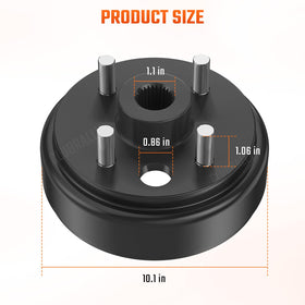 CLUBRALLY EZGO TXT brake drum installed on a golf cart for real‑world fit