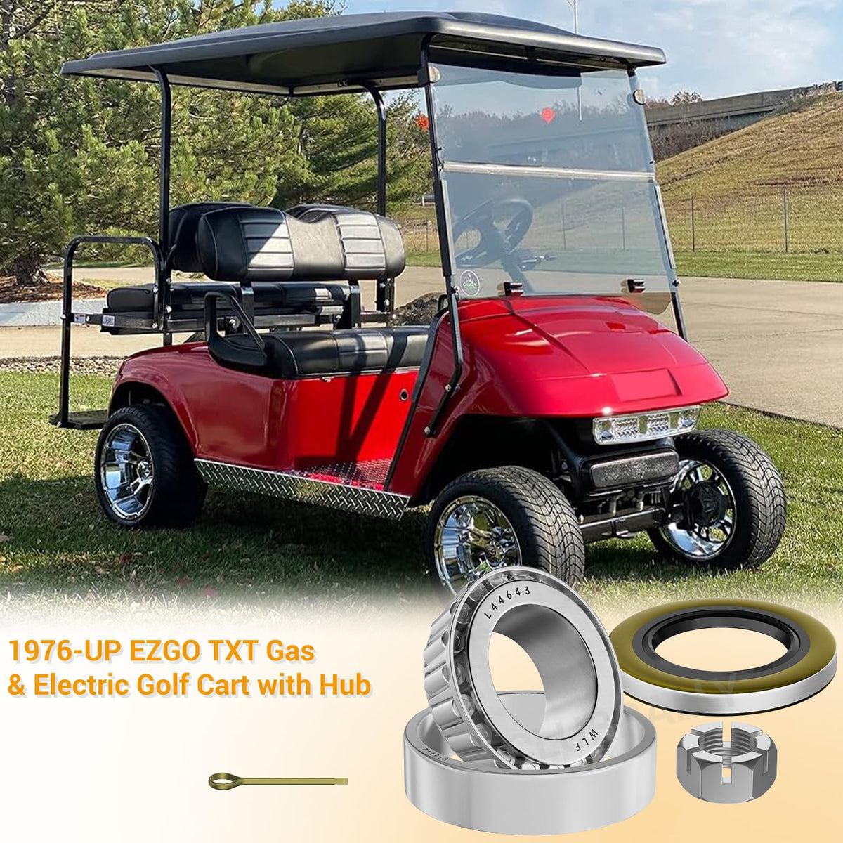 ClubRALLY EZGO TXT installation guide illustration shows easy alignment.