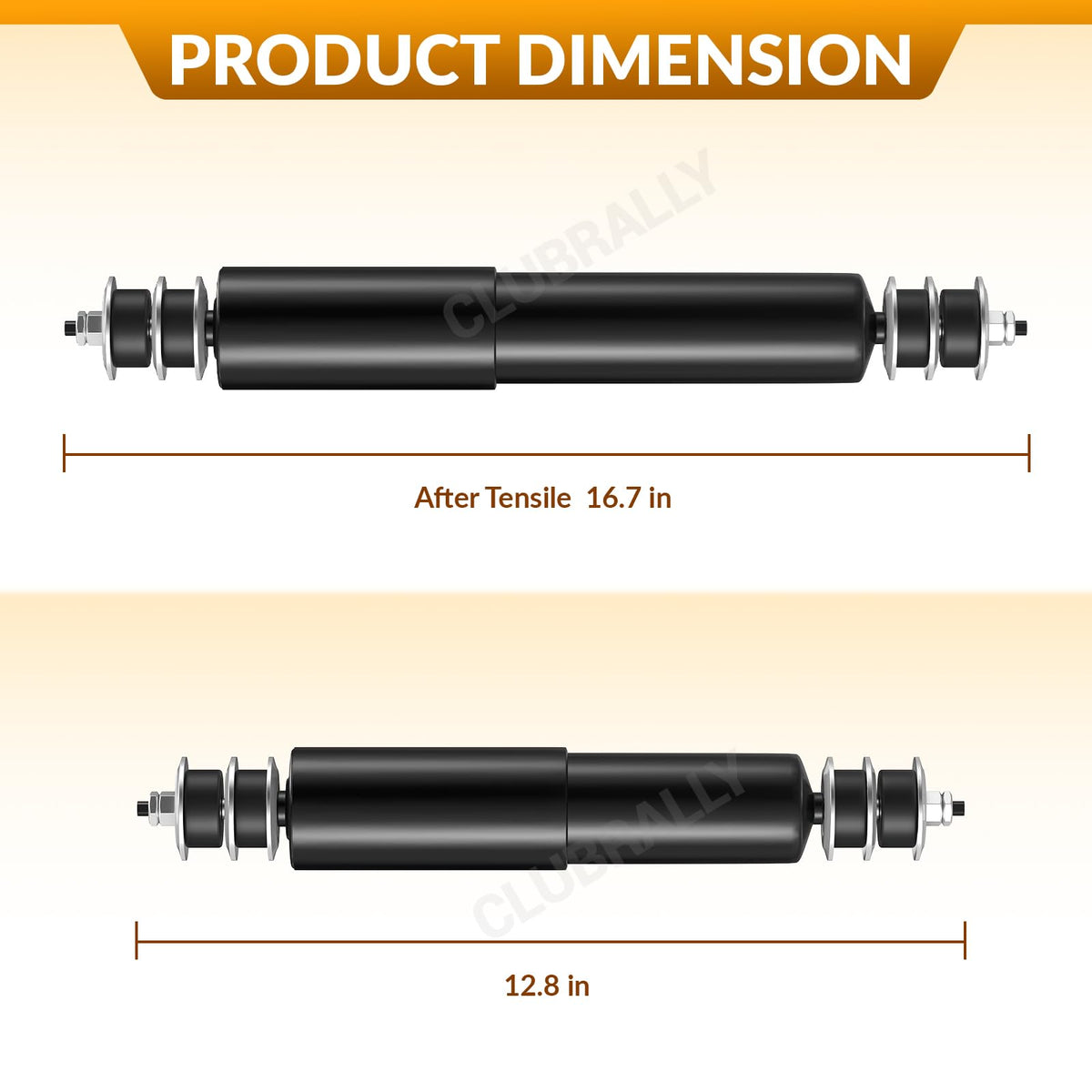 ClubRally EZGO TXT packaging shows ready-to-install rear and front shocks