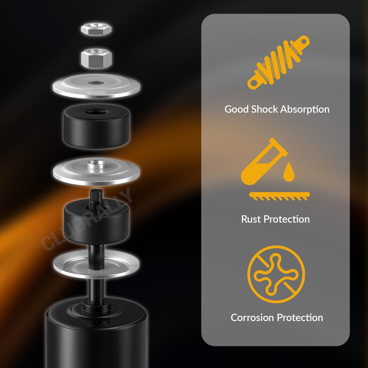 ClubRally EZGO TXT shock assembly image demonstrates easy fitment