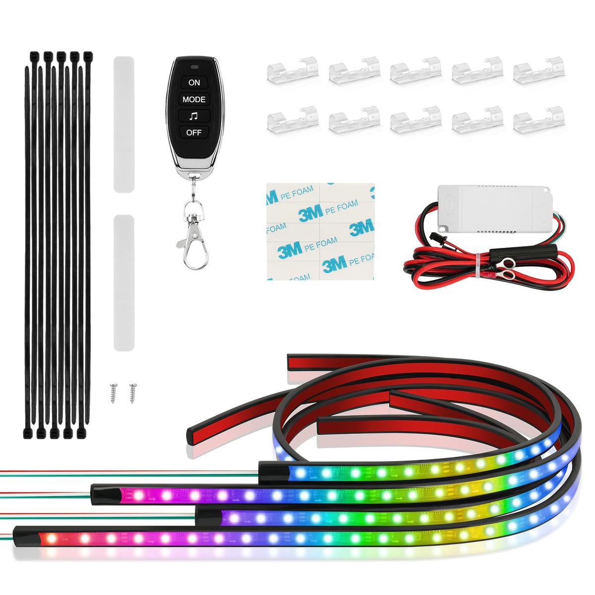ClubRally EZGO underglow strip adds vibrant color for night rides.