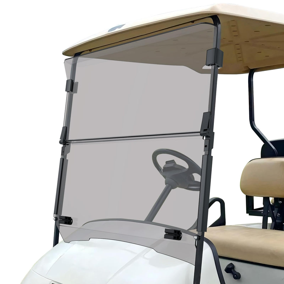 CLUBRALLY EZGO windshield front view with anti-UV tint for clear visibility