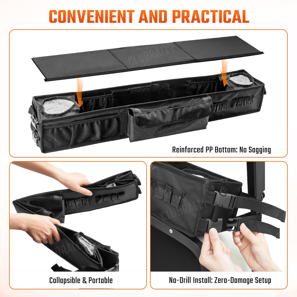 ClubRally foldable design storage basket saves space when not in use
