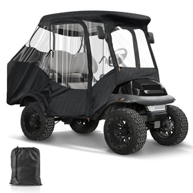 CLUBRALLY four-passenger enclosure for Club Car Precedent with 57-inch roof protects against wind and rain.