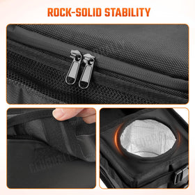 ClubRally anti-slip straps secure the basket firmly to dash during rough terrain
