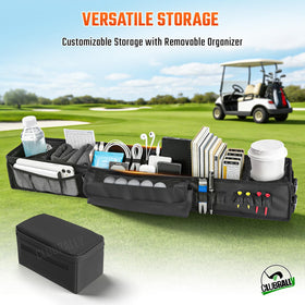 ClubRally front storage basket close up shows insulated cooler liner and leak-proof design