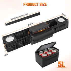 ClubRally eight-zone organizer showing cup holders and mesh pockets for gear